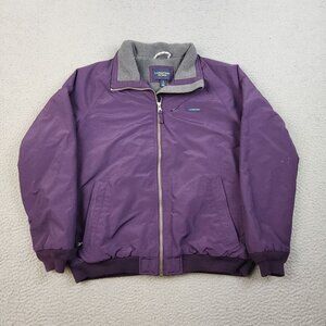 Vintage Lands End Women’s Small Purple Fleece Lined Squall Bomber Jacket Outdoor